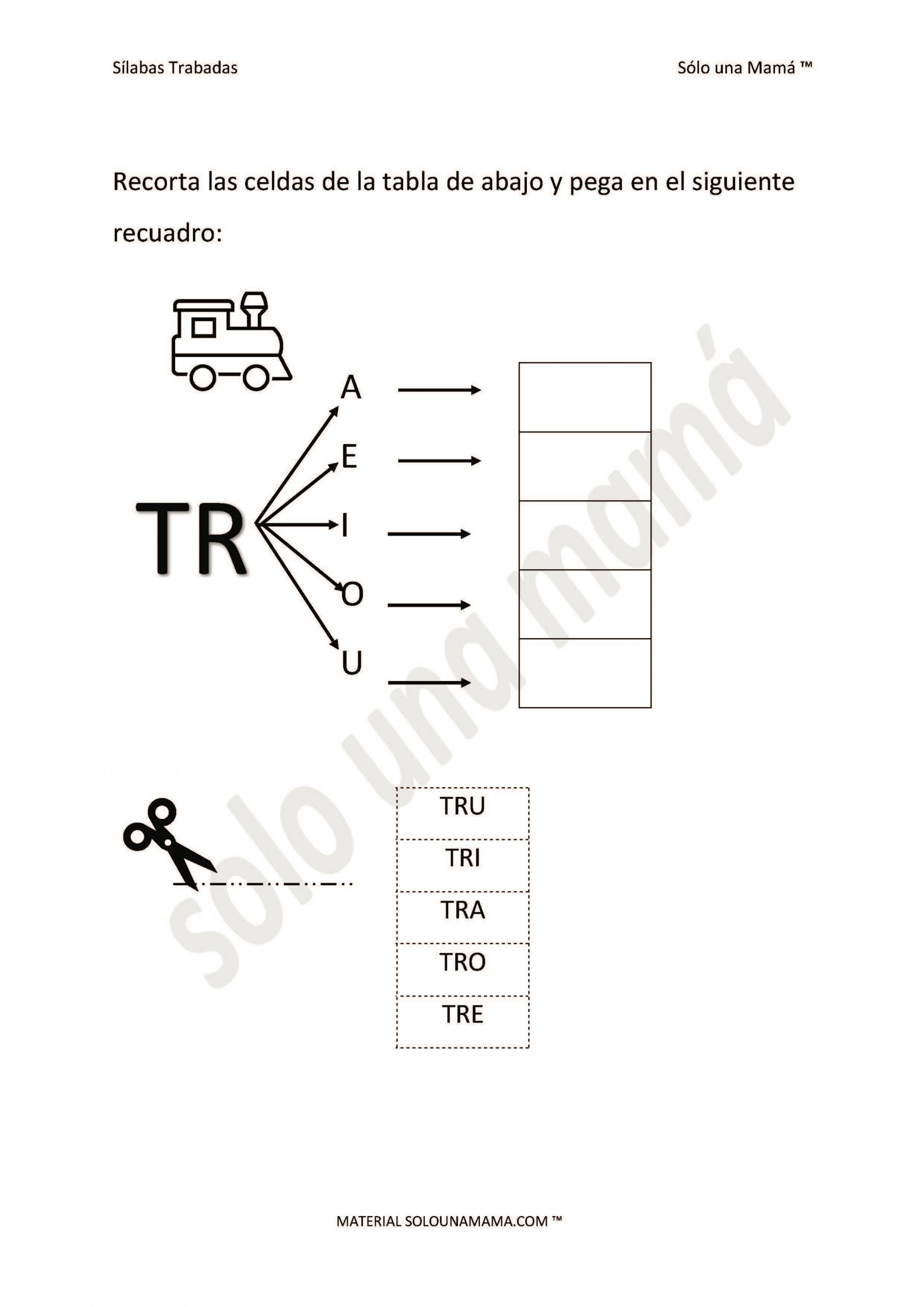 Ejercicios Con Sílabas Trabadas Tr Sólo Una Mamá 
